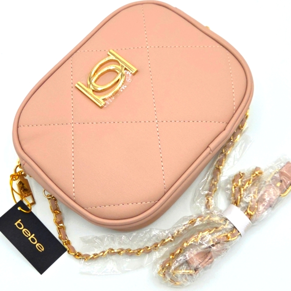 BeBe Elegant Pink Quilted Crossbody Bag